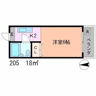 第三吉与門ハイツ【3階】の間取り