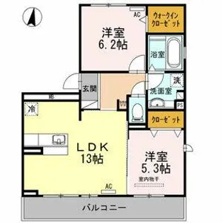 トゥルー・デュオ【2階】の間取り