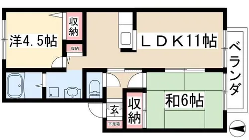 ロイヤル中平【202号室】の間取り