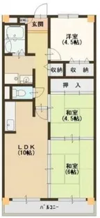 レジデンスウエストアロウ夕陽ヶ丘【2階】の間取り