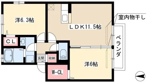 ハレ ルアナ【2階】の間取り
