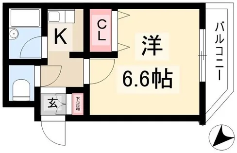 プロクシィスクエア安田通【203号室】の間取り
