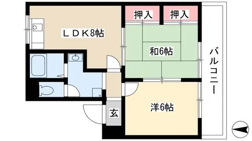 レジデンス光琳【303号室】の間取り