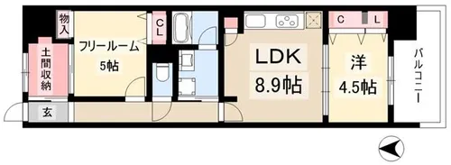 プレサンス ジェネ 新栄町駅前 葵【10階】の間取り
