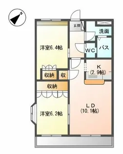 ラ・プルメリア【2階】の間取り