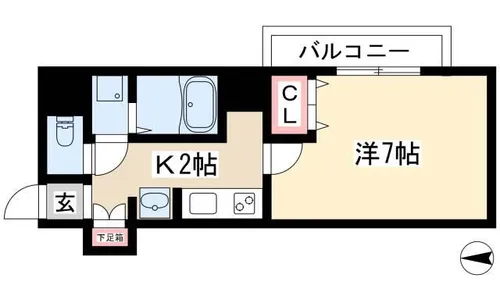 レジデンス名古屋千代田【9階】の間取り