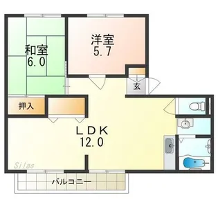 ウィンディア草部【2階】の間取り