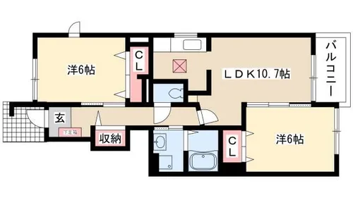 メテオール Ⅱ【101号室】の間取り