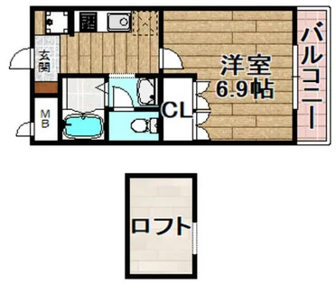 エスポアール【203号室】の間取り