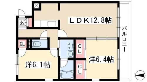 植田山ミルキーウェイ【2階】の間取り