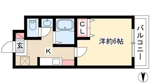 A・City港宝神【306号室】の間取り