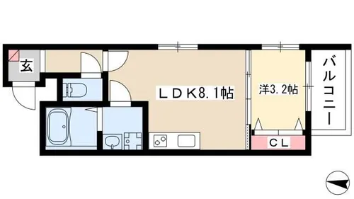 MOVE八田WEST【3階】の間取り
