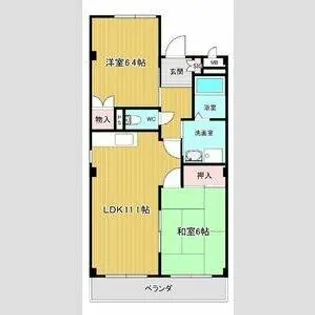 WAVE HOUSEⅡ【102号室】の間取り