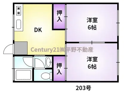 銀丁コーポ【2階】の間取り