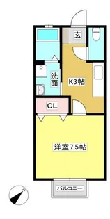 シャトーリ幸田【205号室】の間取り
