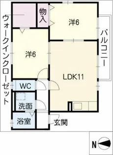 クレール・ヴィラージュ B棟【2階】の間取り