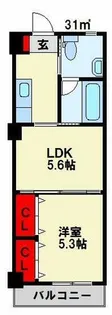 カレントⅠ【204号室】の間取り