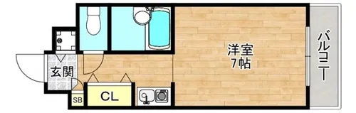 片町コート【702号室】の間取り