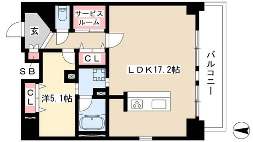 ポルタニグラ大須【1101号室】の間取り