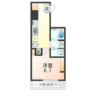 甲斐町エヌエム・キャトフ・ヴァン・アン【6階】の間取り