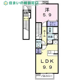 愛知県岡崎市中島町字上町【アパート】の間取り
