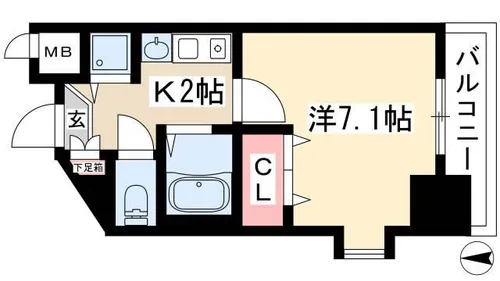 プレサンス名古屋城前【6階】の間取り