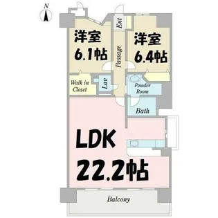 プロシード新瑞橋【6階】の間取り