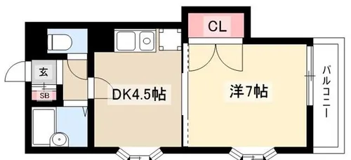 カサデナカノ【101号室】の間取り