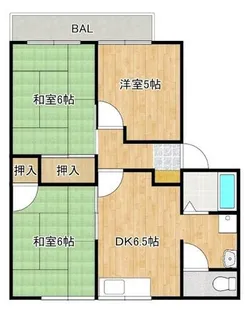 グリーンコーポはぶB棟【202号室】の間取り