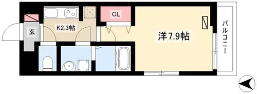 エムズステージⅦ【302号室】の間取り