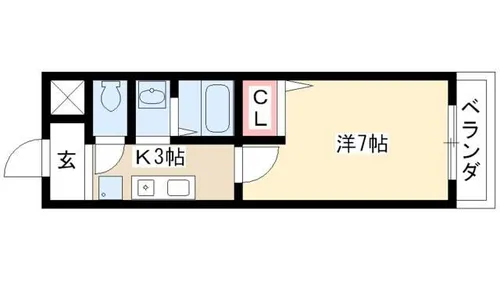 カーサ諏訪【101号室】の間取り