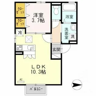 サンプラザ横沼【1階】の間取り