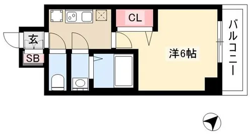 アステリ鶴舞テーセラ【0909号室】の間取り
