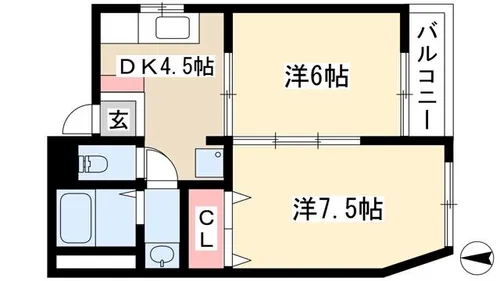 スリーハイツ【101号室】の間取り