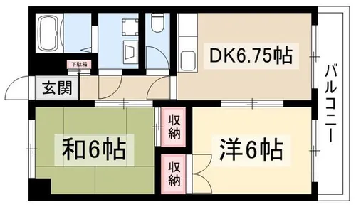 エムズハウス八社【2階】の間取り