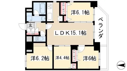 フォンターナ名昭【10階】の間取り