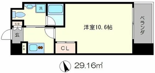 レジディア洛北【3階】の間取り