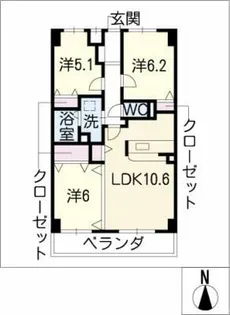 ラピスラズリTN【4階】の間取り