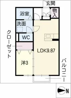 フラリッシュ・ウッド【2階】の間取り