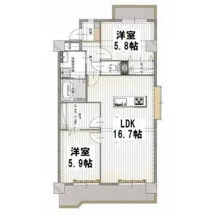 クレッセンド清水ヶ岡【1階】の間取り