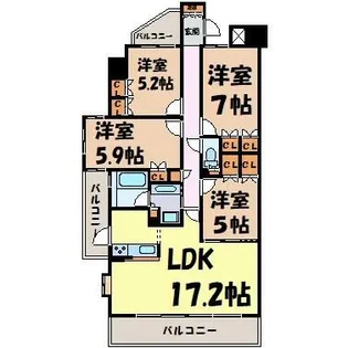 LASANTE東白壁【4階】の間取り