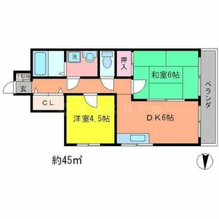 グリーンピアOMK【1階】の間取り