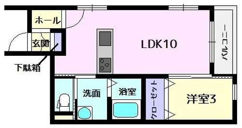 ドルチェ・ヴィータ柳川A【1階】の間取り
