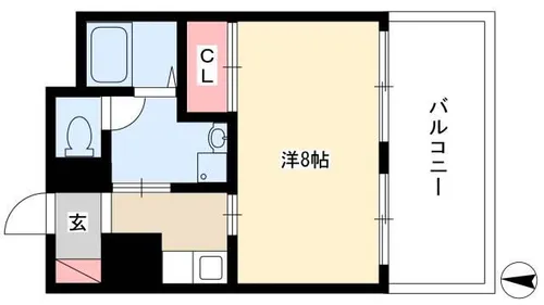 ブルーメ中柳【201号室】の間取り