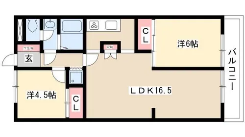 第二中柳ハイツ【403号室】の間取り