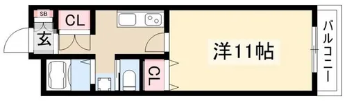 グランパス城木【4階】の間取り