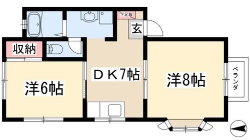 エステート八事 B棟【2階】の間取り
