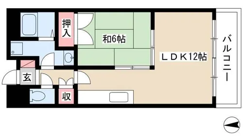 グランドヒルズ当知5番館【205号室】の間取り