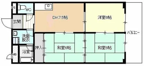 ロイヤル服部【4階】の間取り