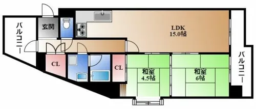 ホワイトキャッスル東ケ丘【7階】の間取り